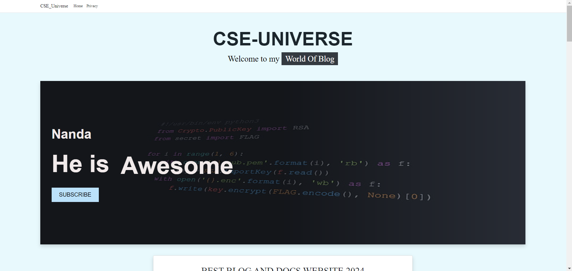 CSE-universe